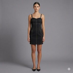 Paul Brial Black Bodycon Slip Dress - Medium 🇫🇷